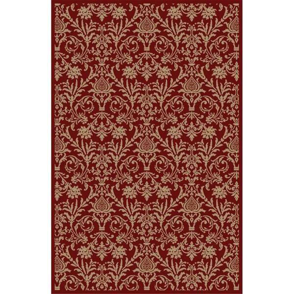 Concord Global Trading Area Rugs, 3 Ft. 11 In. X 5 Ft. 7 In. Jewel Damask - Red 49404